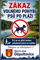 ZÁKAZ VOLNÉHO POHYBU PSŮ PO PLÁŽI